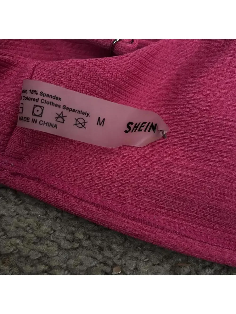 🇺🇸SHEIN Pink Deep V Adjustable Strap Bikini Top and Cheeky Bottom Set